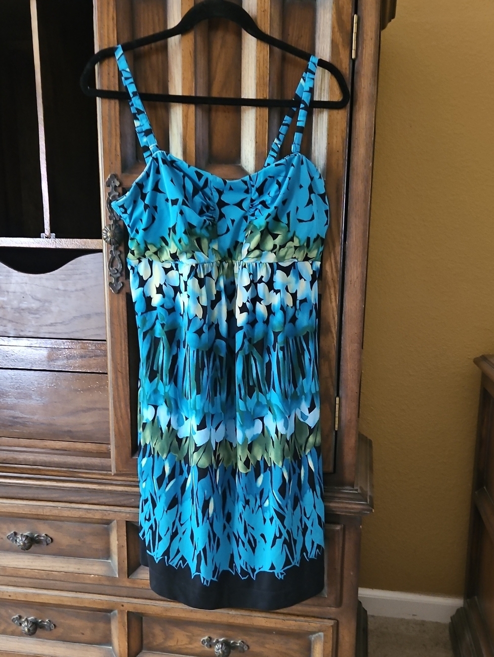 Soma Turquoise & Green Printed Midi Dress